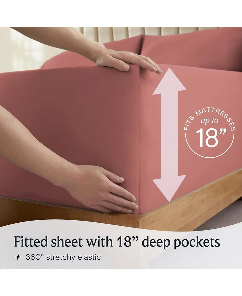 4PC Silky Soft Cooling Deep Pocket Performance Sheet Set