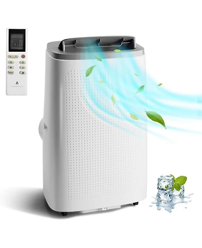 14,000 Btu Portable Ac - 3-in-1 Cooling Unit with Fan & Dehumidifier for Rooms up to 750 Sq. Ft, Includes Remote, 24H Timer