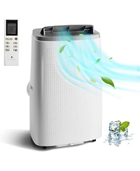 14,000 Btu Portable Ac - 3-in-1 Cooling Unit with Fan & Dehumidifier for Rooms up to 750 Sq. Ft, Includes Remote, 24H Timer