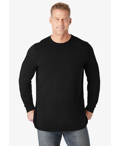 KingSize Big & Tall Shrink-Less Lightweight Long-Sleeve Crewneck Pocket T-Shirt