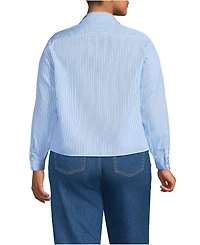 Lands' End Women's Plus No Iron Boxy Cropped Shirt