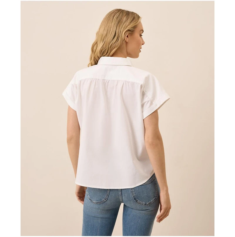 Pact Women's Organic Cotton All Day Poplin Shirred Shirt