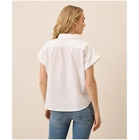 Pact Women's Organic Cotton All Day Poplin Shirred Shirt