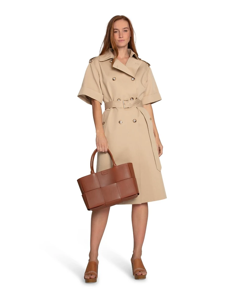 Belle & Bloom Dust Daring Short Sleeve Trench Style Dress