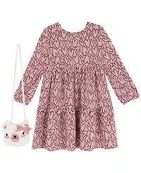 Rare Editions Girls 2-Piece Heart Dress and Purse Set