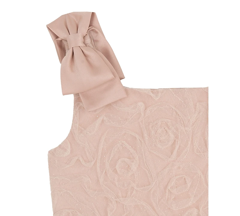 Rare Editions Toddler and Little Girls Glitter Soutache Social Dress