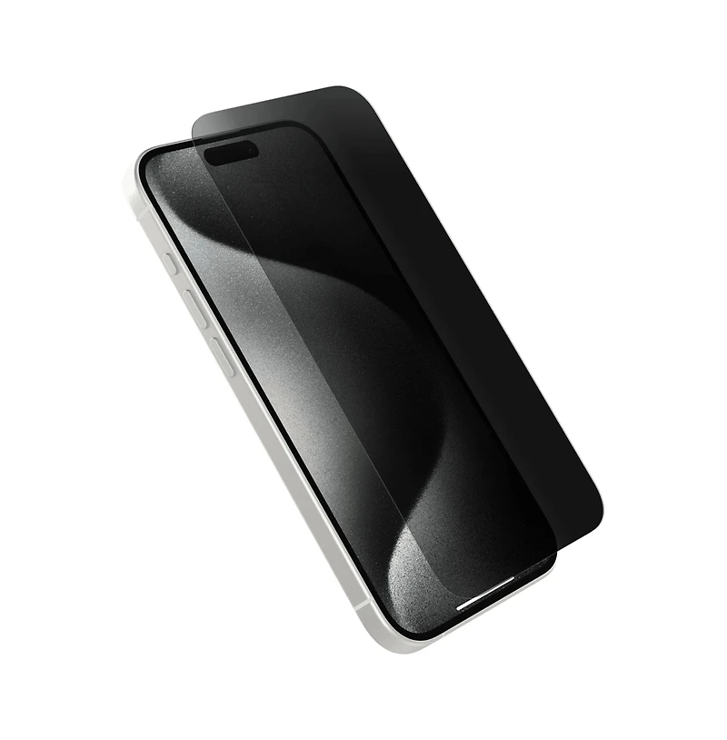 OtterBox Premium Pro Glass Antimicrobial Privacy Screen Protector for Apple iPhone 15 Pro-Clear