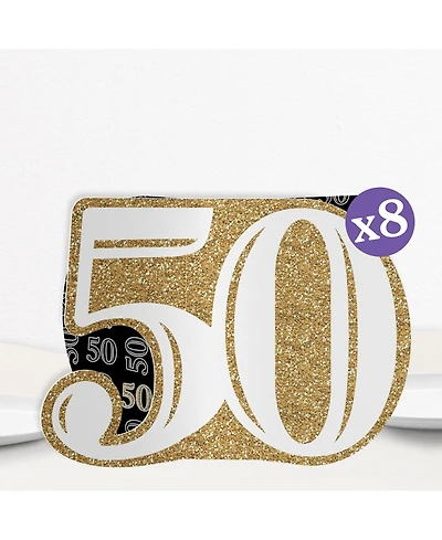 Big Dot of Happiness Freestanding 3D Gold 50th Birthday Centerpiece Table Decorations
