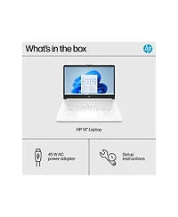 Hp 14-dq3220nr 14" Hd Touchscreen Laptop, Intel Celeron N4500 1.1GHz, 4GB Ram, 64GB eMMC, Windows 11 Home S Mode, Snowflake White