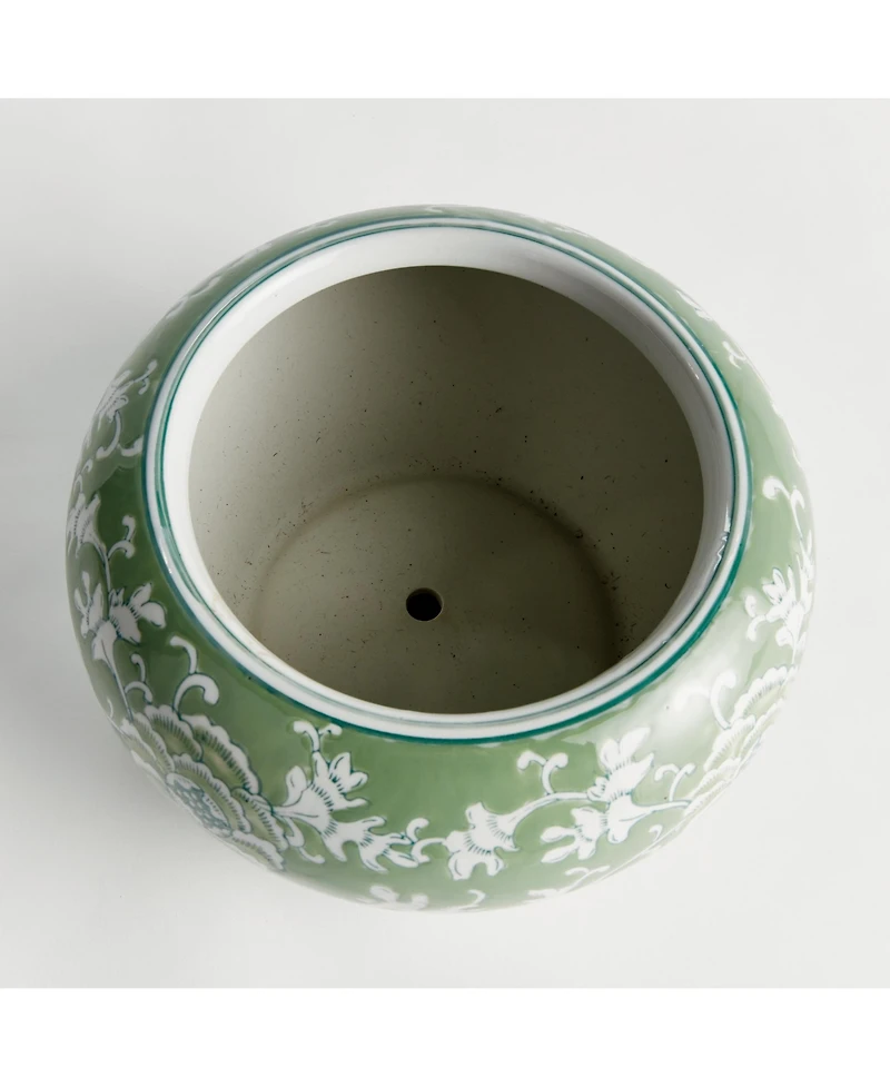 Napa Home & Garden Imperial Lotus Planter Small - Green & White Chinoiserie