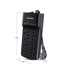 CyberPower B808 8-Outlet Essential Surge Protector with 8' Cord, Black