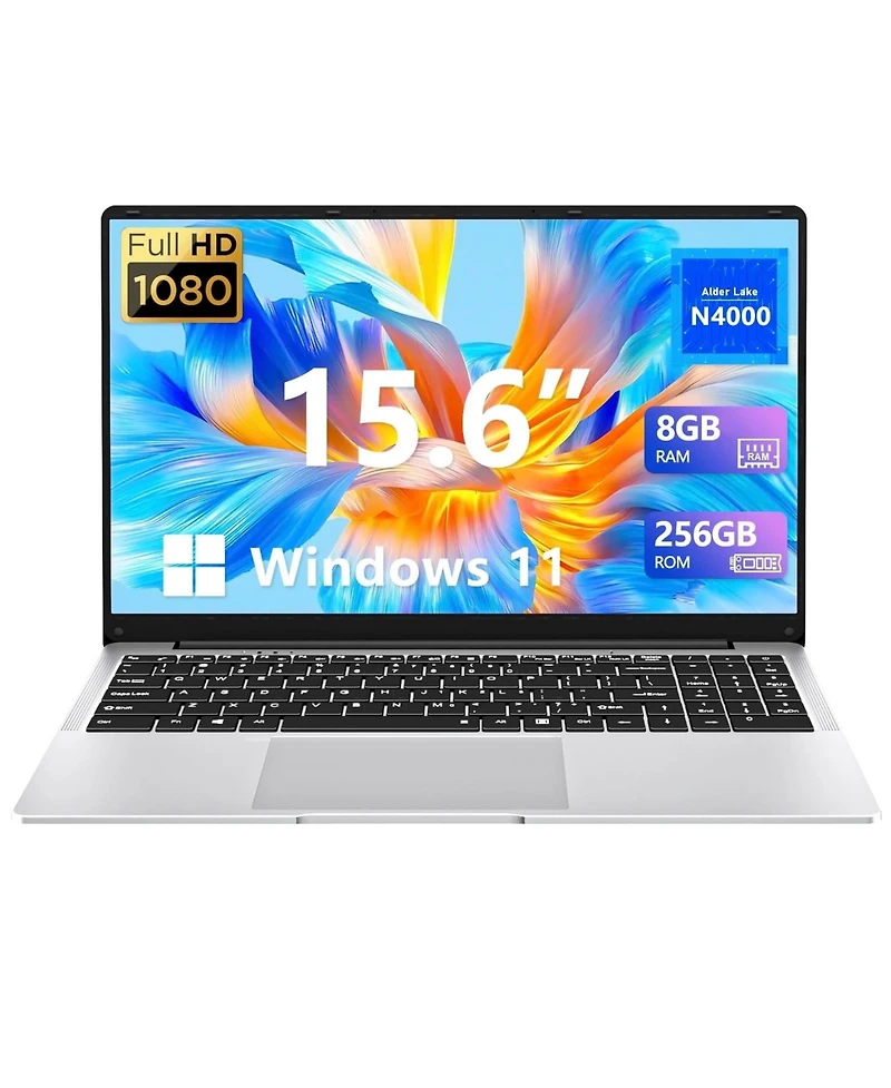 memzuoix 15.6 inch Laptop, Laptops with Celeron N4000, 8GB LPDDR4 256GB Ssd, Ips Fhd 1920x1080, WiFi+BT4.2+Mini Hdmi+Tf Card Slot, Traditional Laptop