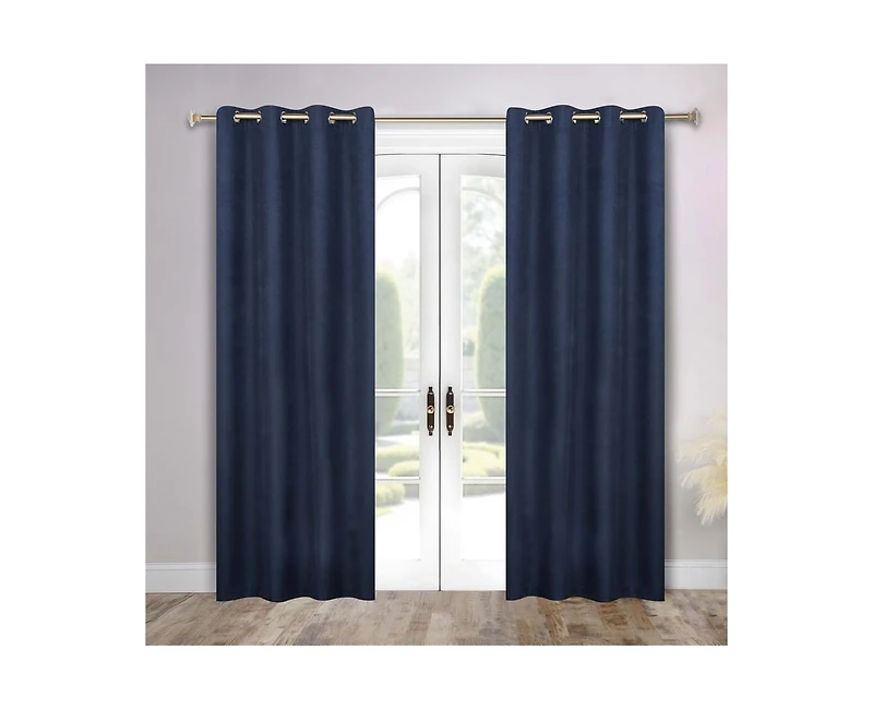 Superior Neal 100% Blackout Solid Machine Washable Curtains, Set of 2 Panels