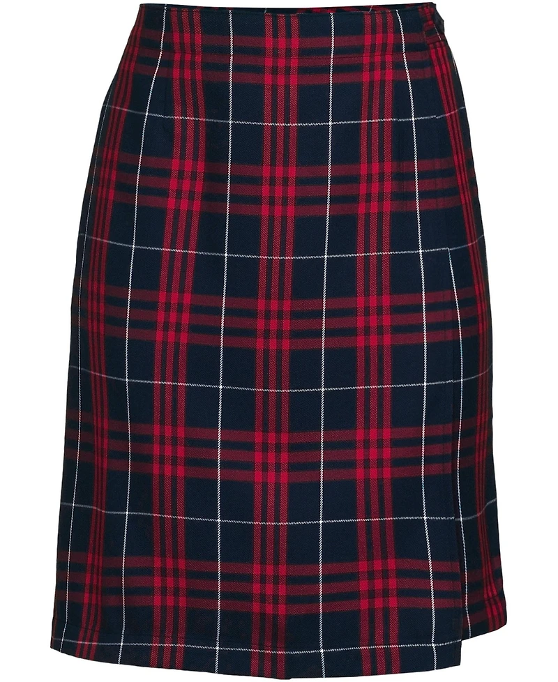 Lands' End School Uniform Women's Plaid A Line Tab Skort Top of Knee
