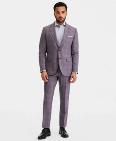 Ted By Ted Baker Mens Modern Fit Purple Plaid Suit Separates