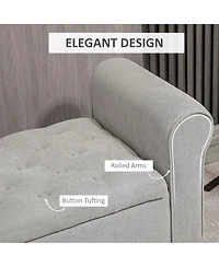 Homcom 50" Bed End Bench with Ottoman and Storage