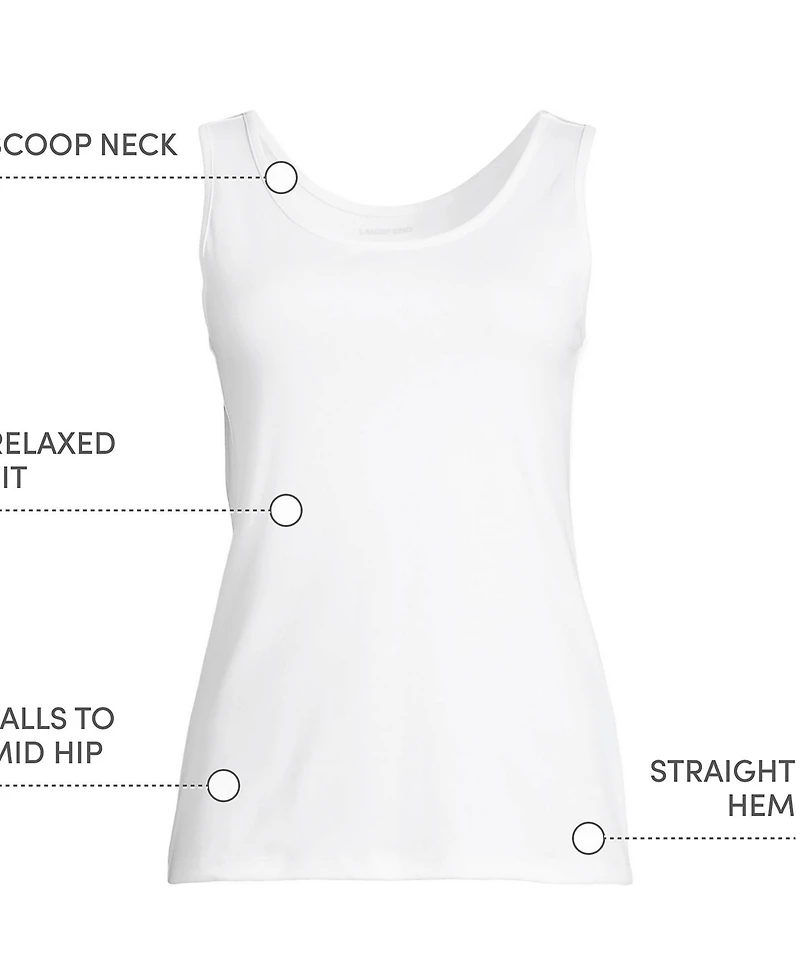 Lands' End Women's Tall Cotton Tank Top
