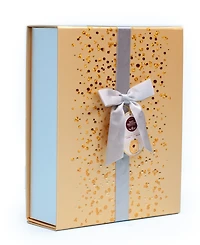 Mary Macleod's Shortbread Signature Gold Gift Box with Silver Ribbon Chocolate Crunch Shortbread, 18 Pieces