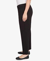 Alfred Dunner Plus Jet Setter Black Crepe Knit Medium Length Pants