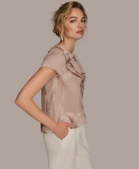 Donna Karan New York Women's Cowl Neck Top