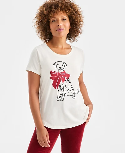 Style & Co Women's Dalmatian Graphic T-Shirt, Macy's Exclusive