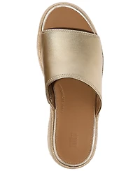 FitFlop Women's Platfforms Espadrille Leather Wedge Slides