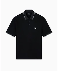 A|X Armani Exchange Men's Night Lab Short Sleeve Mercerized Cotton Pique Polo Shirt