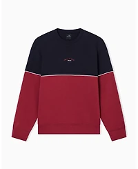 A|X Armani Exchange Men's Color Block Embroidered Center Logo Crewneck Hoodie