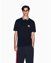 A|X Armani Exchange Men's Graphic Pique Collar Tipping Polo Shirt