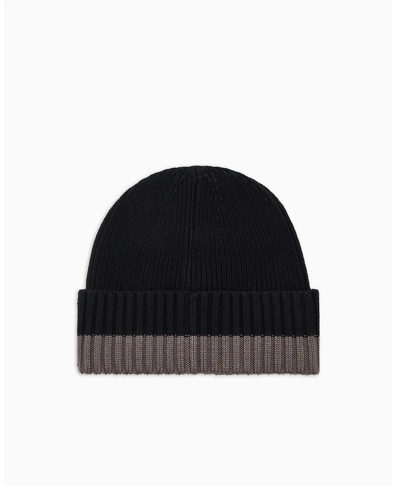 A|X Armani Exchange Men's Cozy Lab Color Block Beanie Cap