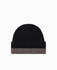 A|X Armani Exchange Men's Cozy Lab Color Block Beanie Cap