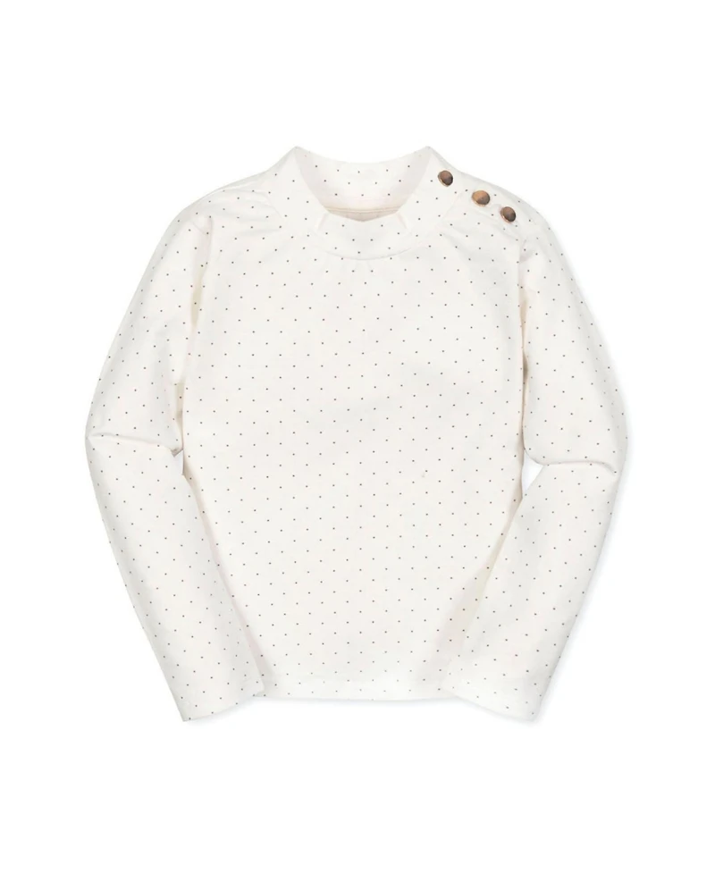 Hope & Henry Girls Organic Long Sleeve Mock Neck Knit Top