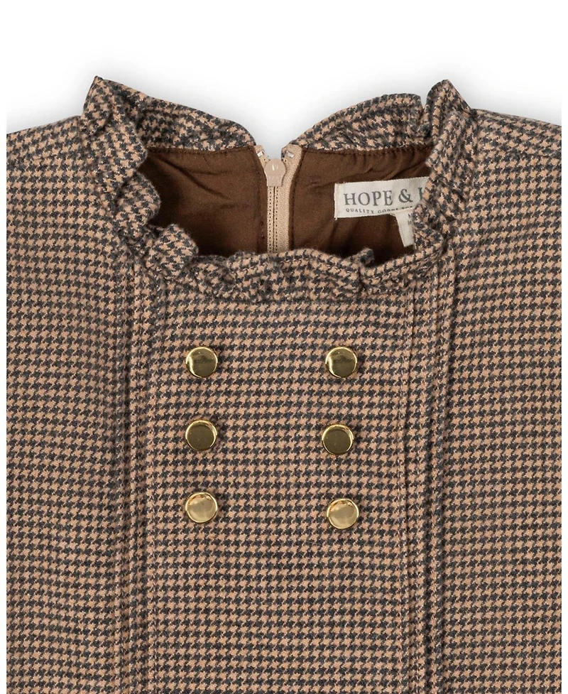 Hope & Henry Big Girls Organic Ruffle Collar Pintuck Drop Waist Dress