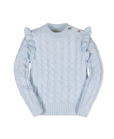 Hope & Henry Little and Big Girls' Organic Long Sleeve Mock Neck Sweater with Ruffle