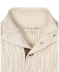 Hope & Henry Boys Organic Mock Neck Cable Sweater