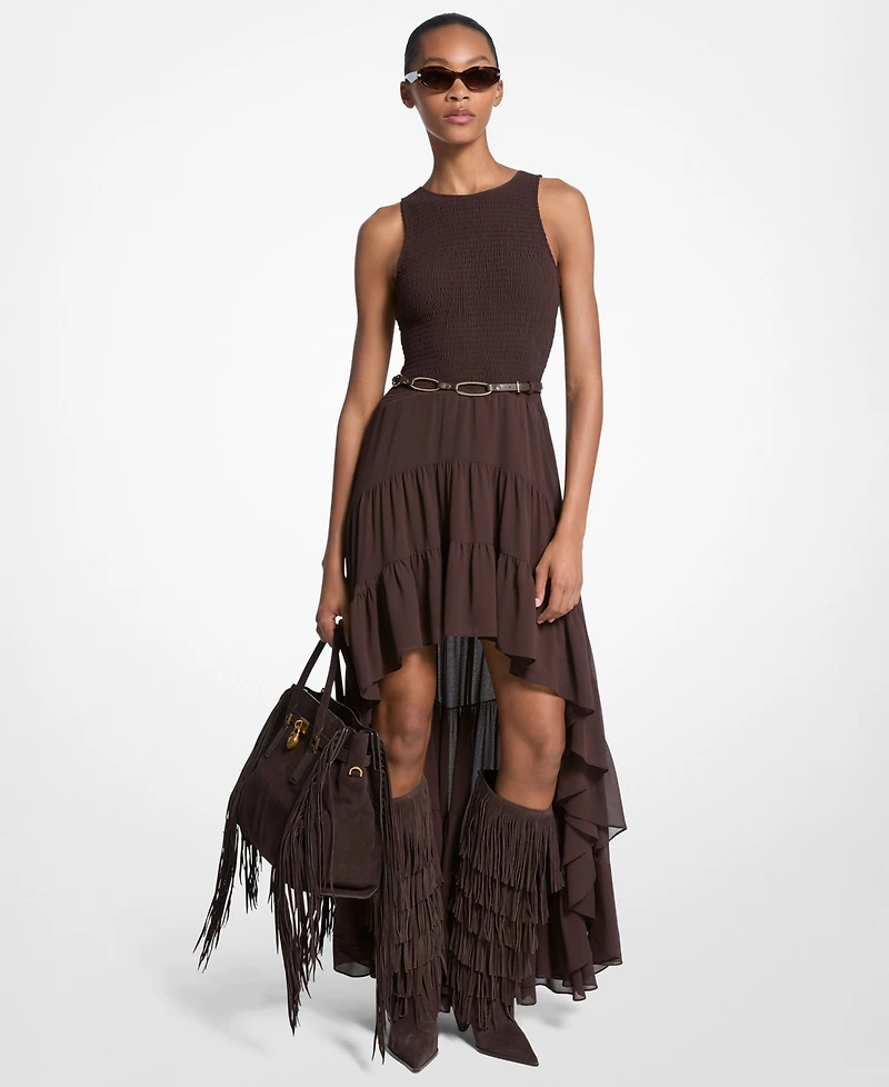 Michael Kors Women's High Low Smock Maxi Dress