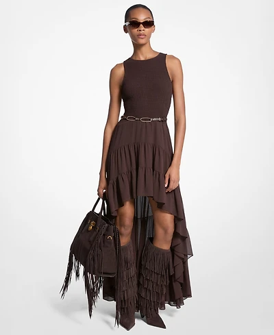 Michael Kors Women's High Low Smock Maxi Dress
