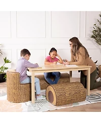 ECR4Kids SoftZone Tree Log Chair, Chocolate