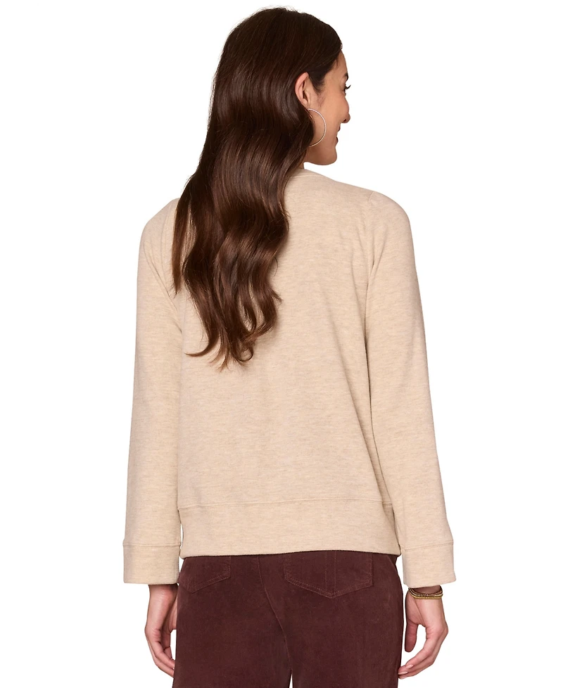 Democracy Petite Bell Sleeve Boat Neck Top