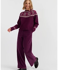 Chinti & Parker Women's Wool Blend Heart Fair Isle Sweater