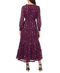 Msk Petite Chiffon Long Sleeves Maxi Dress