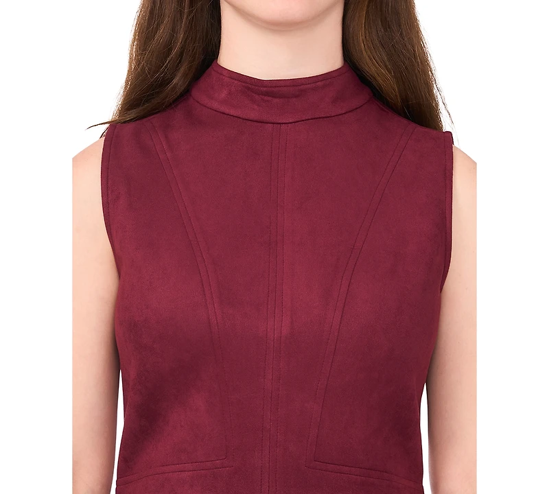 Msk Petite Suede Sleeveless Midi Dress