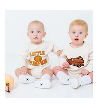 Sweet Wink Baby Boy Fall Truck Patch Long Sleeve Romper