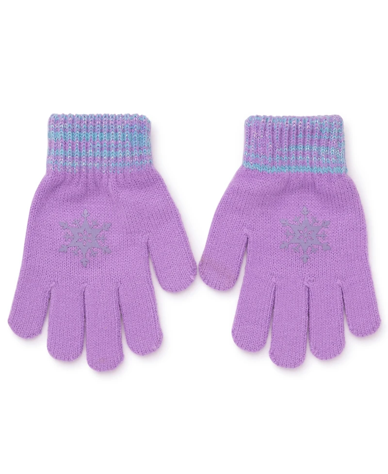 Frozen Big Girls 2-Piece Beanie and Gloves Set