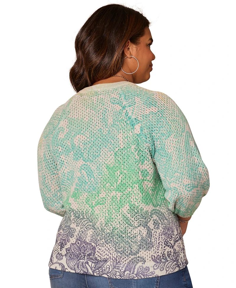 Democracy Plus Dolman Blouson-Sleeve Sweater