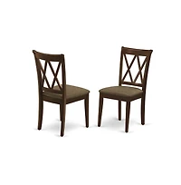 East West Furniture DMCL3-mah-c 3 Piece Dining Room Set Consists of 1 Drop Leaves Dining Table and 2 Mahogany Linen Fabric Dining Room Chairs with Dou