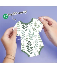 Big Dot of Happiness Boho Botanical Baby Garland Banner, 30 Feet of Cord, 15 Double-Sided Bodysuits