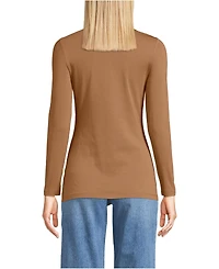 Lands' End Women's Lightweight Jersey Skimming Long Sleeve Crew Neck T-shirt