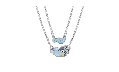 Bluey Double Layer Pendant Necklace with Bluey Nameplate and Character Charm