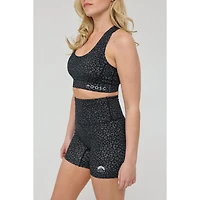 Oosc Women's Infinite High Waisted Shorts - Black Leopard